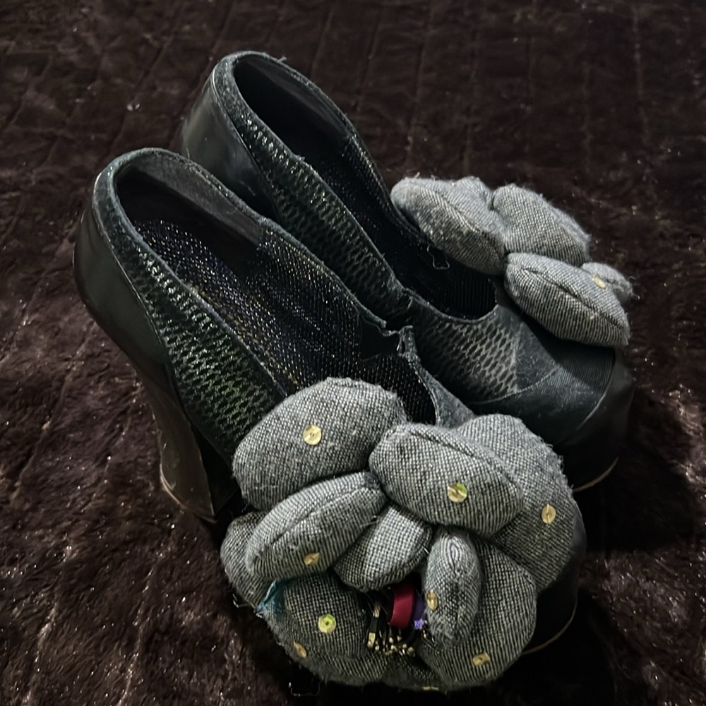 Irregular Choice Black Floral Heels - Picture 5 of 11